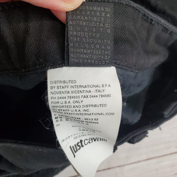 Just Cavalli Black Y2K Whimsigoth Skinny Jeans Low Rise Mesh Floral Lace Trim 28 - Picture 6 of 11